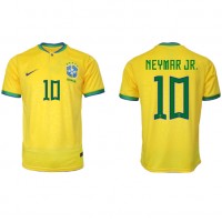 Fotballdrakt Herre Brasil Neymar Jr #10 Hjemmedrakt VM 2022 Kortermet